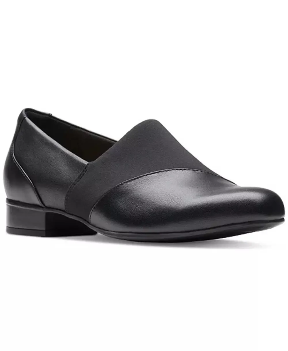 NEW! 8W Clarks Juliet Gem Womens Round Closed Toe Loafers Black